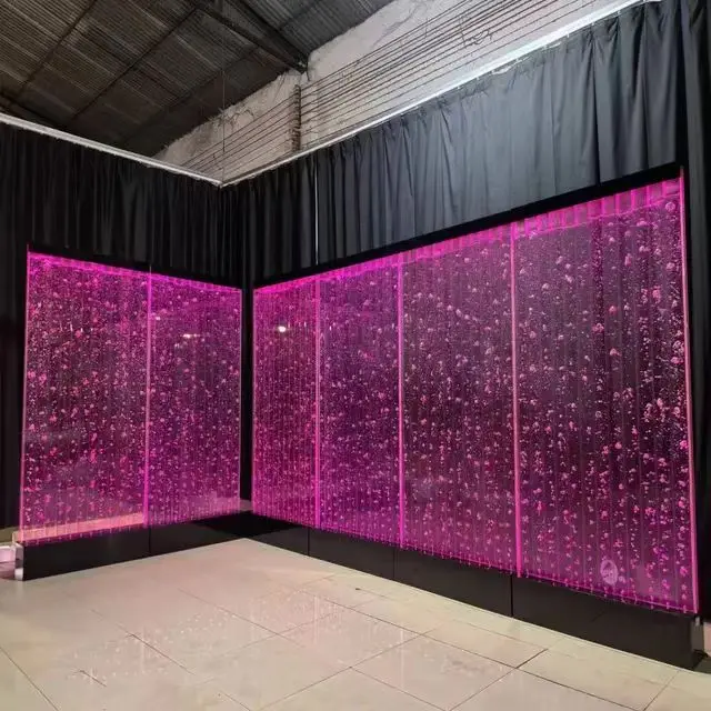 Customized Design RGB LED Light Large Indoor Decorative Bubble Wall Panel Acrylic Water Bubble Wall