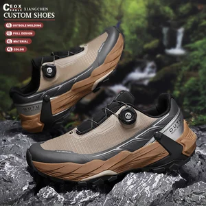 Outdoor High Quality Rotary Buckle Lightweight Walking Style Sneakers Waterproof Breathable Hiking Shoes Men's Shoes Custom