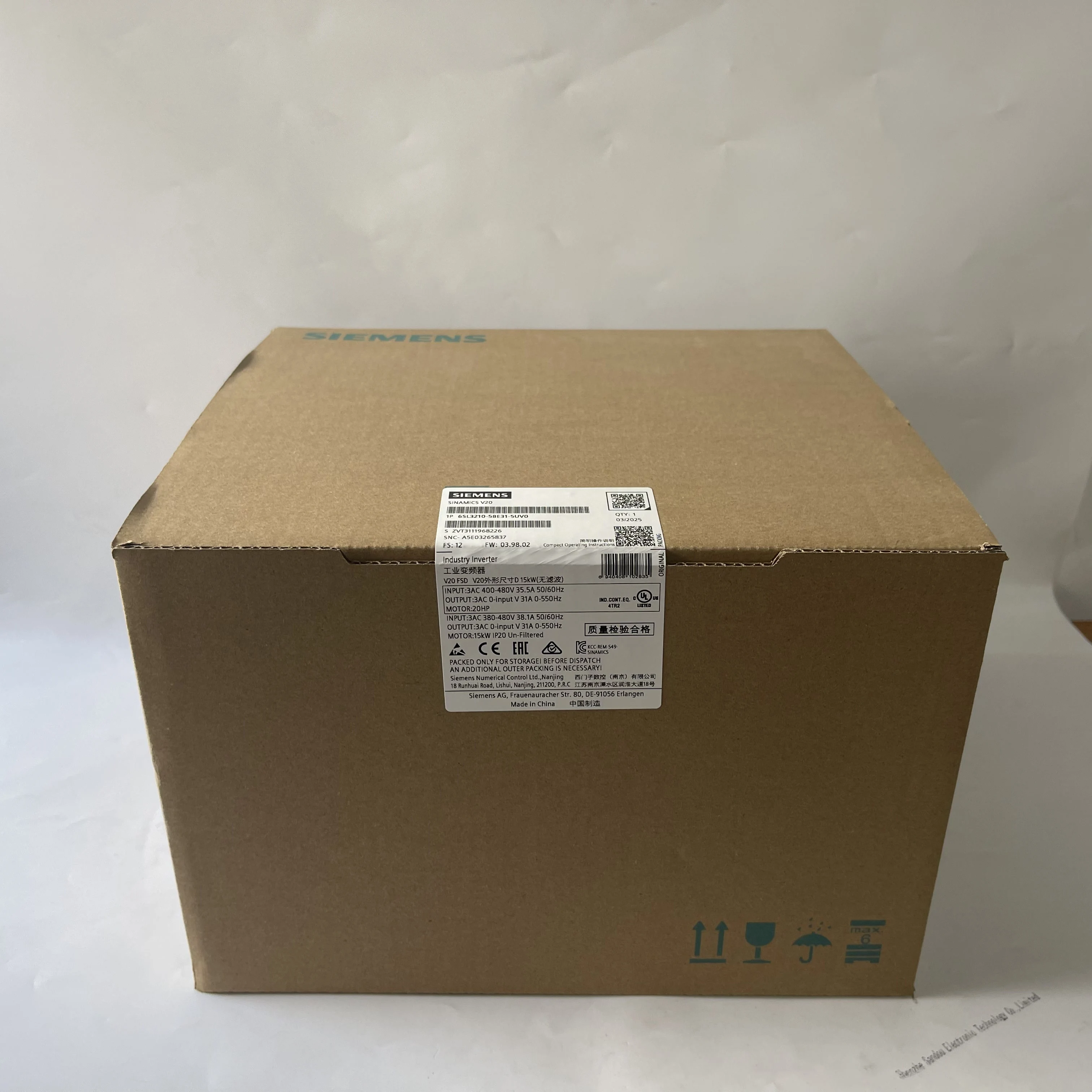 Siemens Industrial Power Supply 6SL3210-5BE31-5UV0 Siemens Industrial Power Supply 6SL3210-5BE31-5UV0