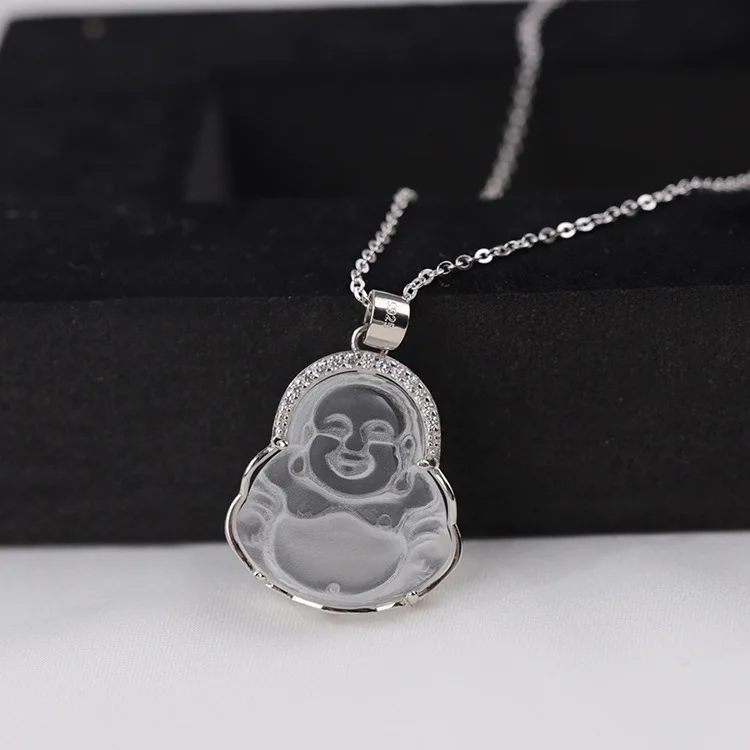 送料税込【King Ice】STERLING SILVER AWAKE BUDDHA NECKLACE ☆ Sterling Silver Awake Buddha Necklace | Women's Jewelry