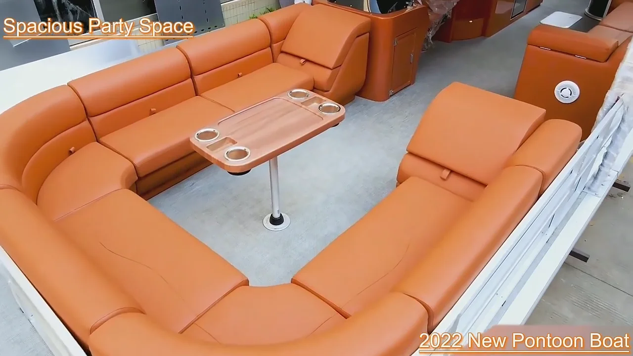 New Custom 30ft Luxury Party Barge Fishing Pontoon Boats With Bathroom