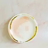 8 pieces 9inch gold stamping round plate mint green ink painting