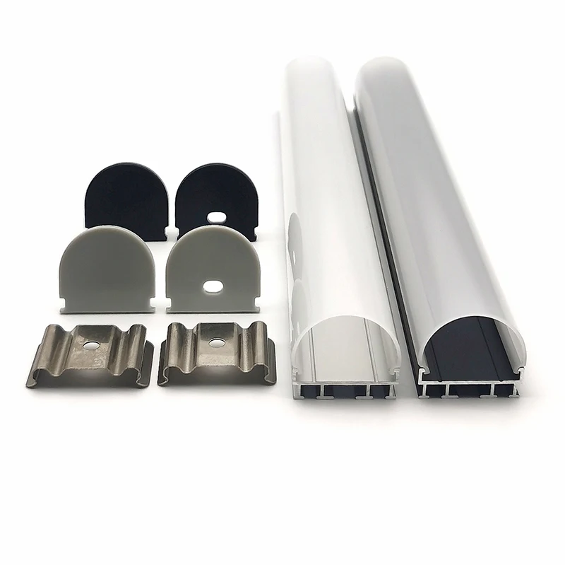 YG-2624B Custom Led Channel for Surface Led Aluminum Profiles Led Lighting Polycarbonate Diffuser Cover Half-round Shape