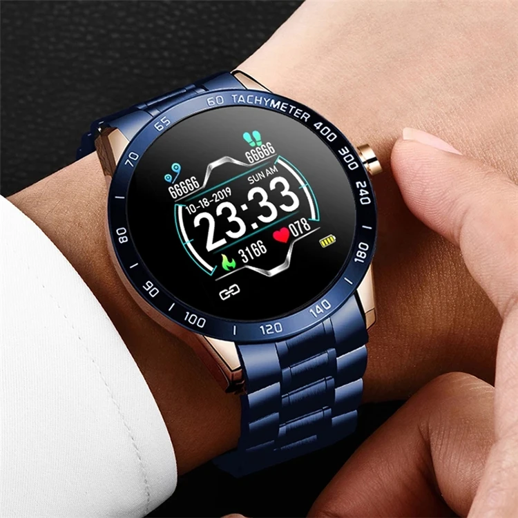LIGE Steel Band Smart Watch Men Heart Rate Blood Pressure Monitor Sport  Multifunction Mode Fitness Tracker Smartwatch BW0122