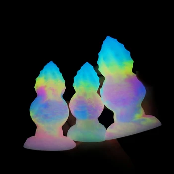 14 cm super soft male anal prostate massage sex toy glow in the dark harmless silicone dildo for man anus masturbation