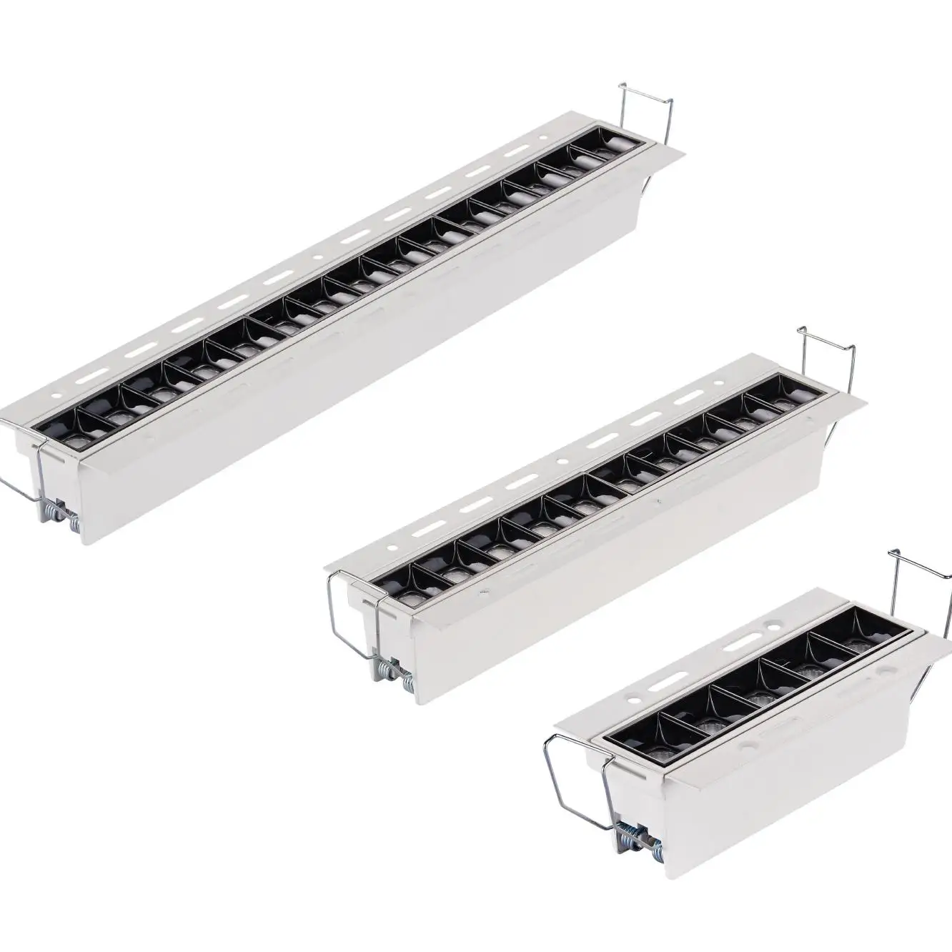 Trimless stainless steel linear light recessed square spot