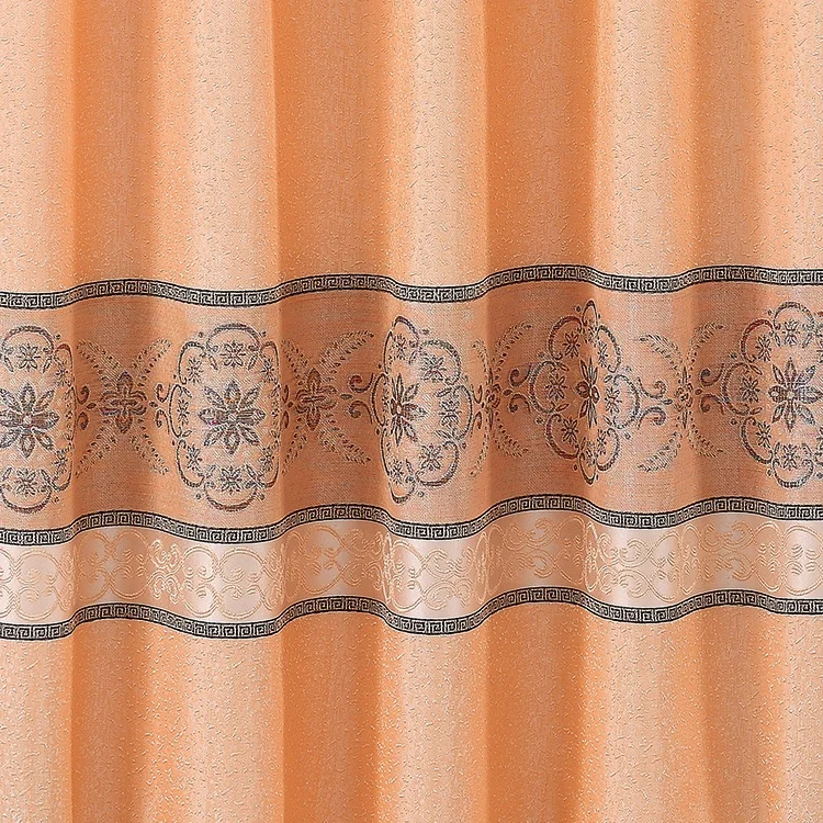 European Style Orange Valance Arabian Latest Curtain Cloth Design for Living Room