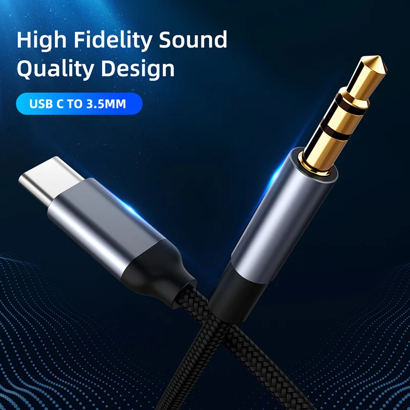 auto usb tipo c a 3.5mm jack aux adattatore usb-c a 3.5mm per cuffie audio  aux cavo per samsung nota 20 10 s20 s10 oneplus 8t 8 7