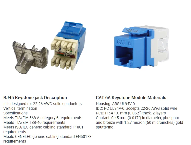 Cat6 Rj45 Female Connector Keystone Cat 6a Crimping Tool Coax Jack