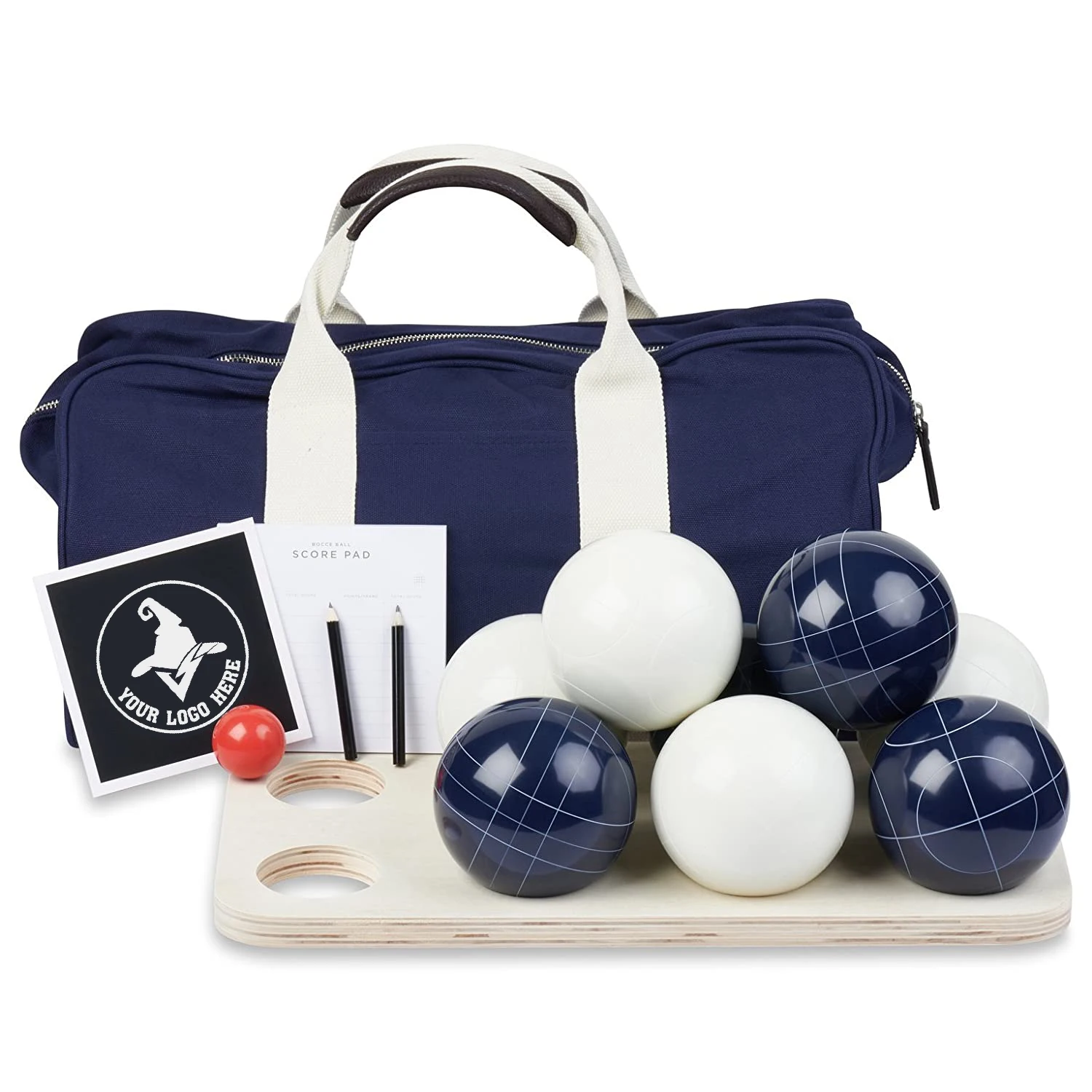 Lawn Game Custom Logo Professional Bocce Ball Set With 8 Pack 90mm