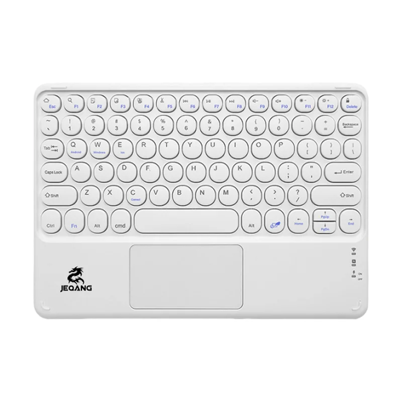 Jeqang Ultra-Thin Mini Keyboard with Touch Pad Charging Optical Mini Keyboard for Table and Laptops-New Product