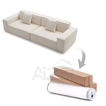 SHANGHONG Compression Sealed Packing Sofa Home Living Room Furniture Modern Fabric Floor Corner Sectional Sofa