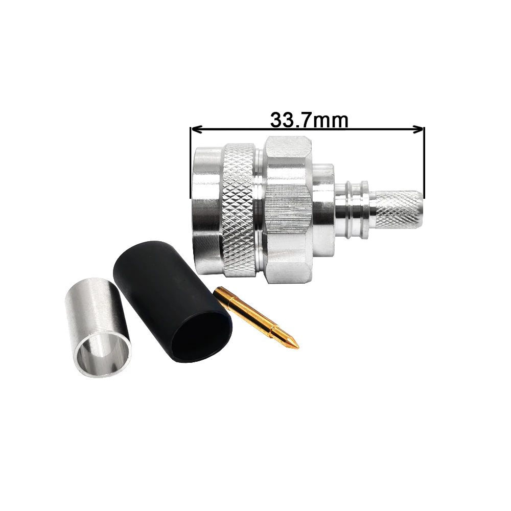 Factory Supply N Male Plug Macho Straight Crimp EZ Solderless No Welding WTR240 240 Cable Coaxial Connectors Conector Copper