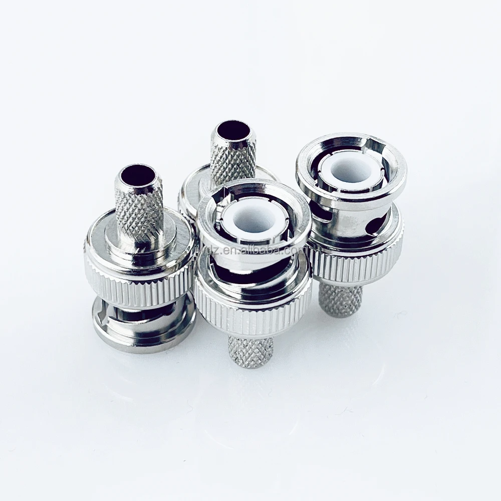 factory price Nickel Plated  Electrical RF BNC Male Clamp Connector for Soft Cable