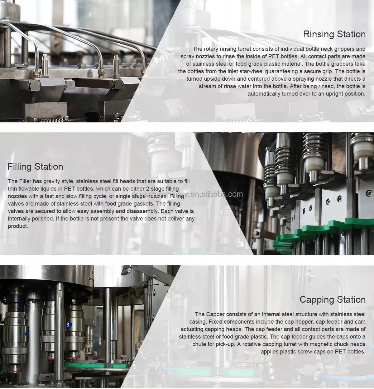 Small Factory Automatic 3in1 Bottled Pure / Mineral Drinking Water Washing Bottling Capping