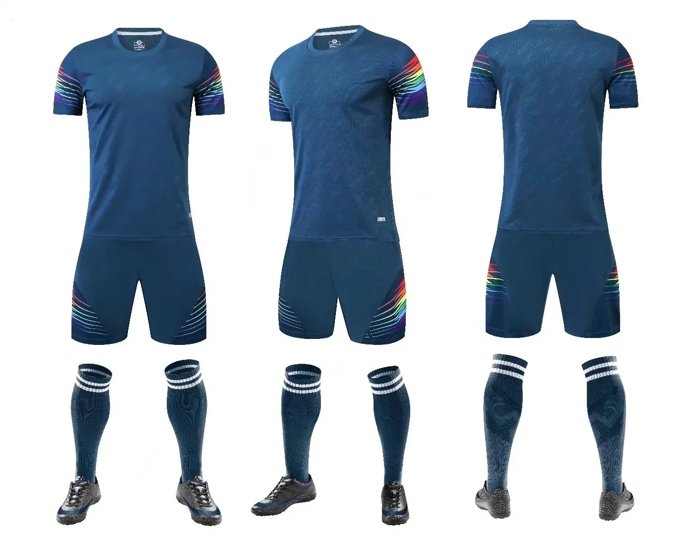 Customized With logo and Numbers Black White Breathable Soccer Kit Bulk Soccer Jerseys