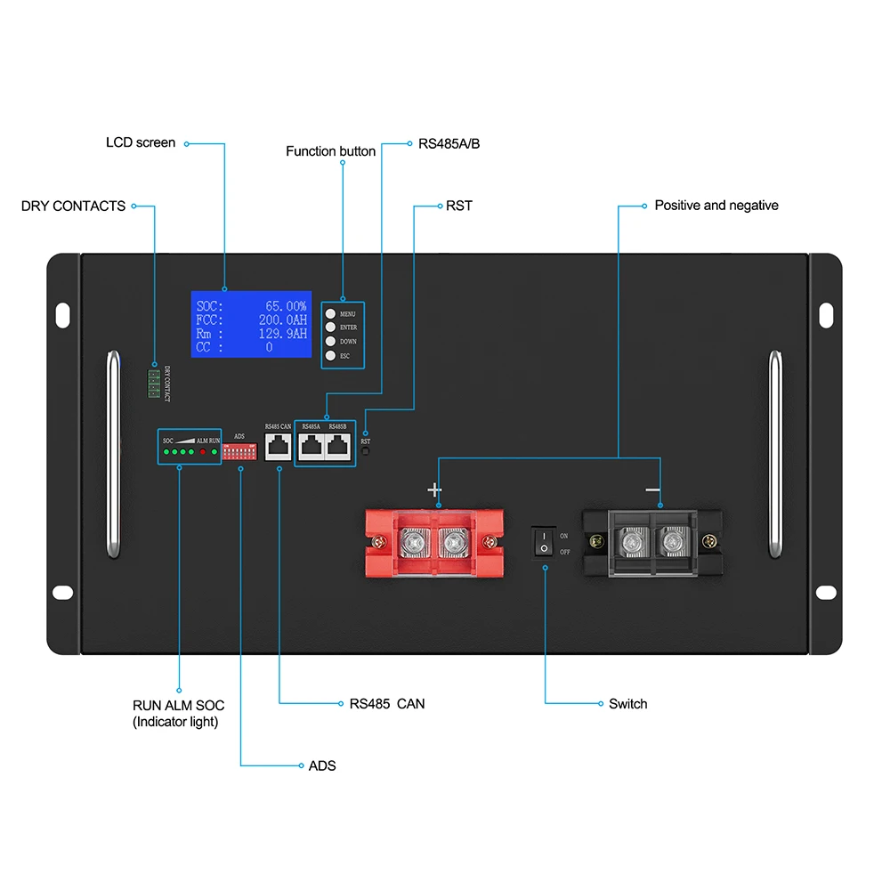 Smart Off-Grid Storage Energy Storage System ESS 48v 200ah 10kwh Storage Lfp 5 Years Warranty Lifepo4 Battery