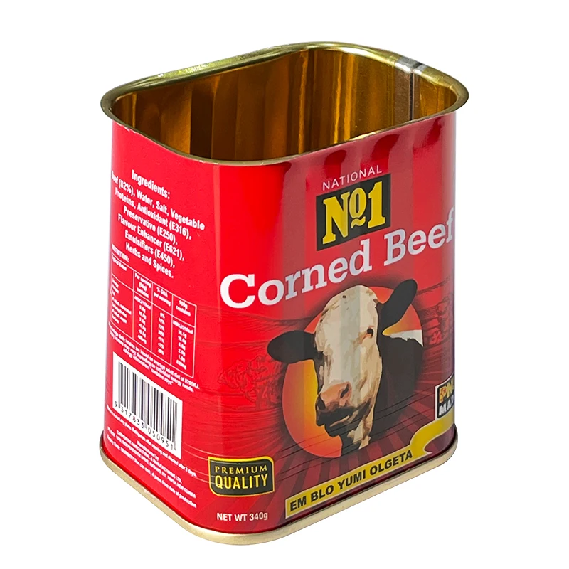 Food Grade Key Welded Open Trapezoidal Can Metal Tin Can for Luncheon Meat or Corned Beef Metal Cans
