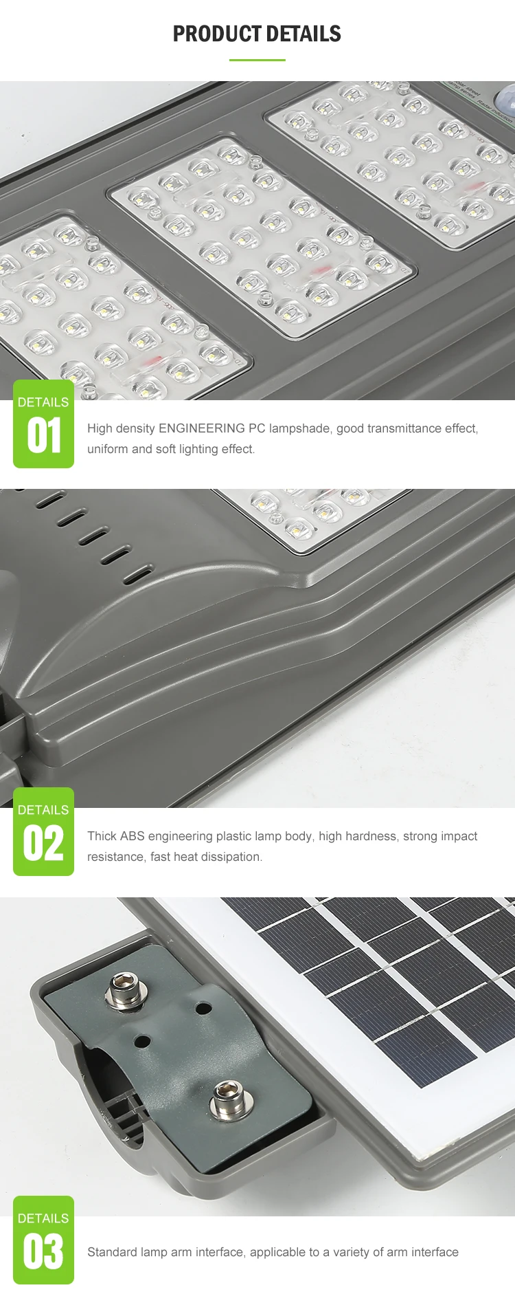 Energy Saving Ip66 Waterproof Road Light Motion Sensor 20watt 40watt 60watt Solar Led Street Light