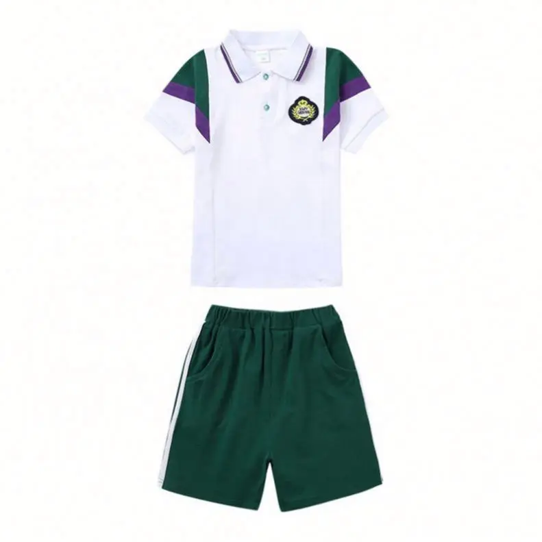 T Block Uniform Boys and Girls Color Block Polo T Shirt