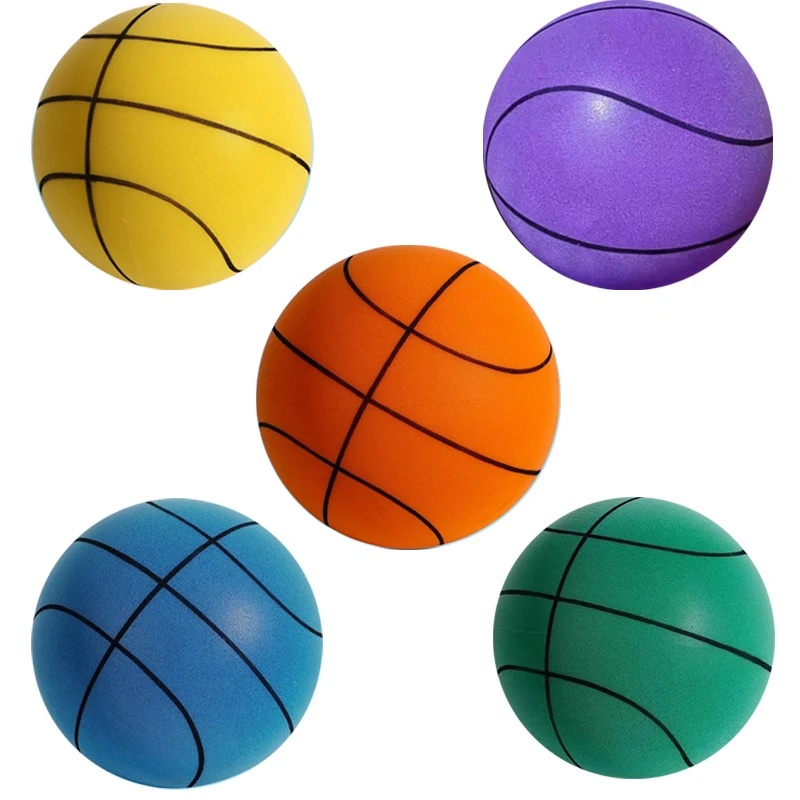 Indoor Silent Basketball 15/18/21/24cm Elastic Stress Ball Soft Pu Foam ...