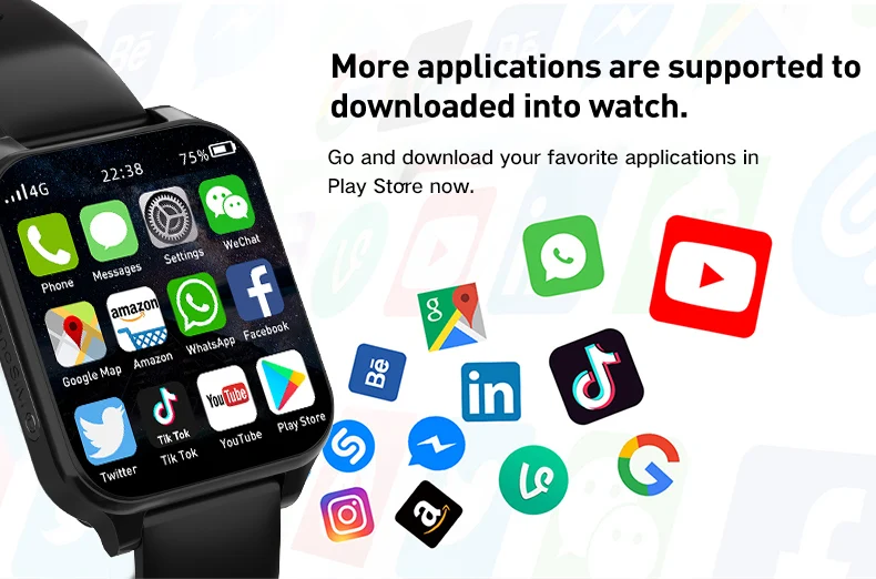 Global Network TK01 Smart Watch 2024 Cellular Version Android Large  Memory Download Apps Camera 4G Smartwatch Watch TK01