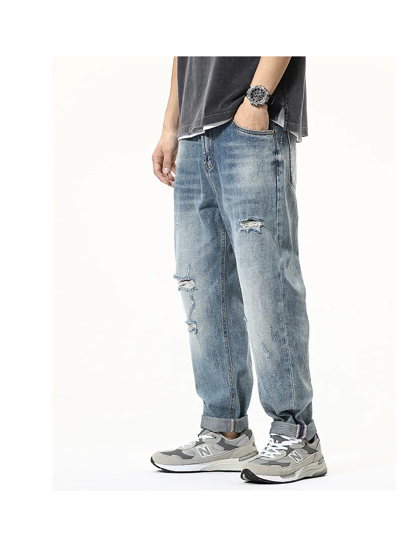 High Quality Hip Hop Mens Casual Ripped 