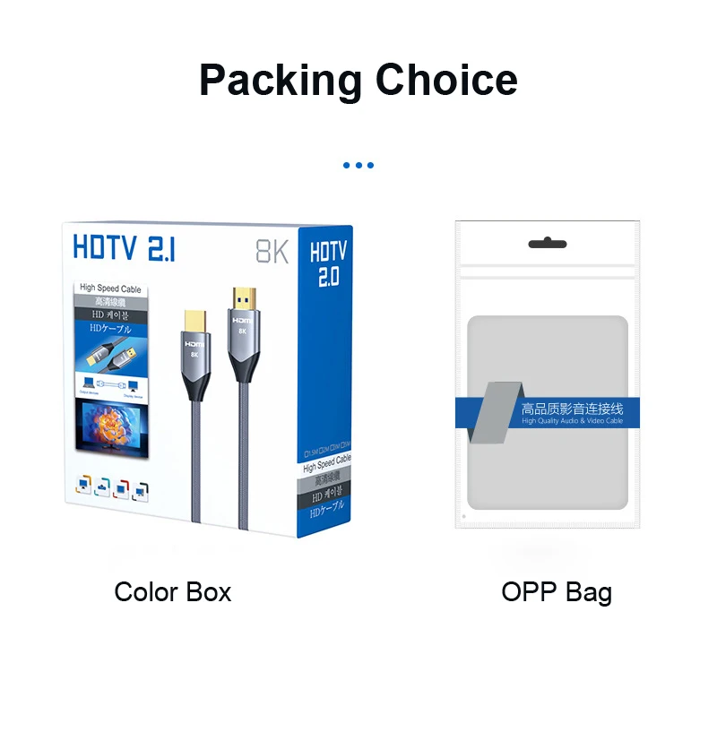 High Speed Bulk Fiber Optic Hdmi 2.1 Cable Ultra Hd 8k 60hz 4k 120hz Customized Mobile Video