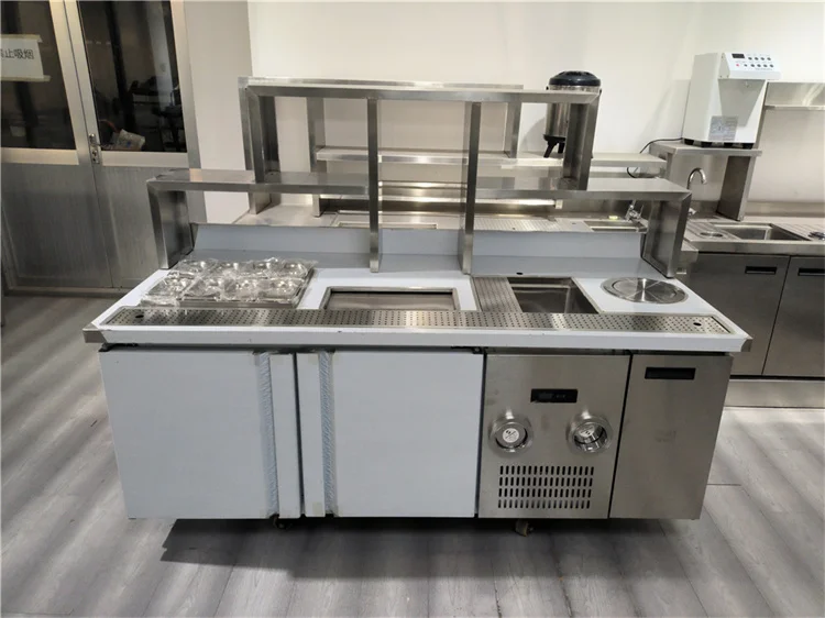 Customized Length Milk Tea Shop Working Table Bubble Tea Counter