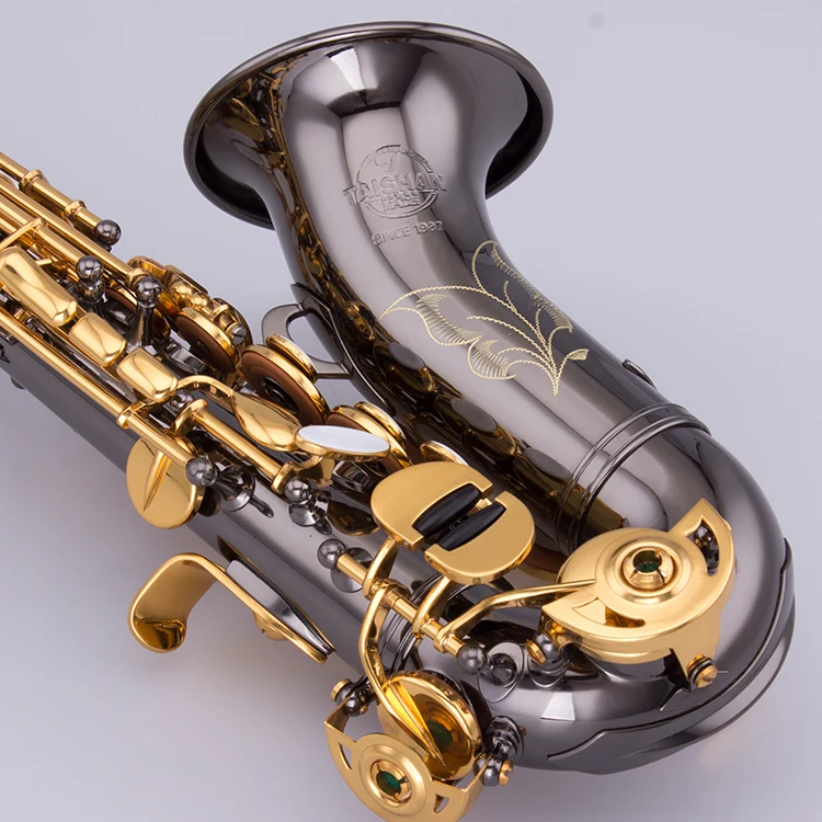 Antique Style Curved Black Nickel Plated Soprano Saxophone - Brass