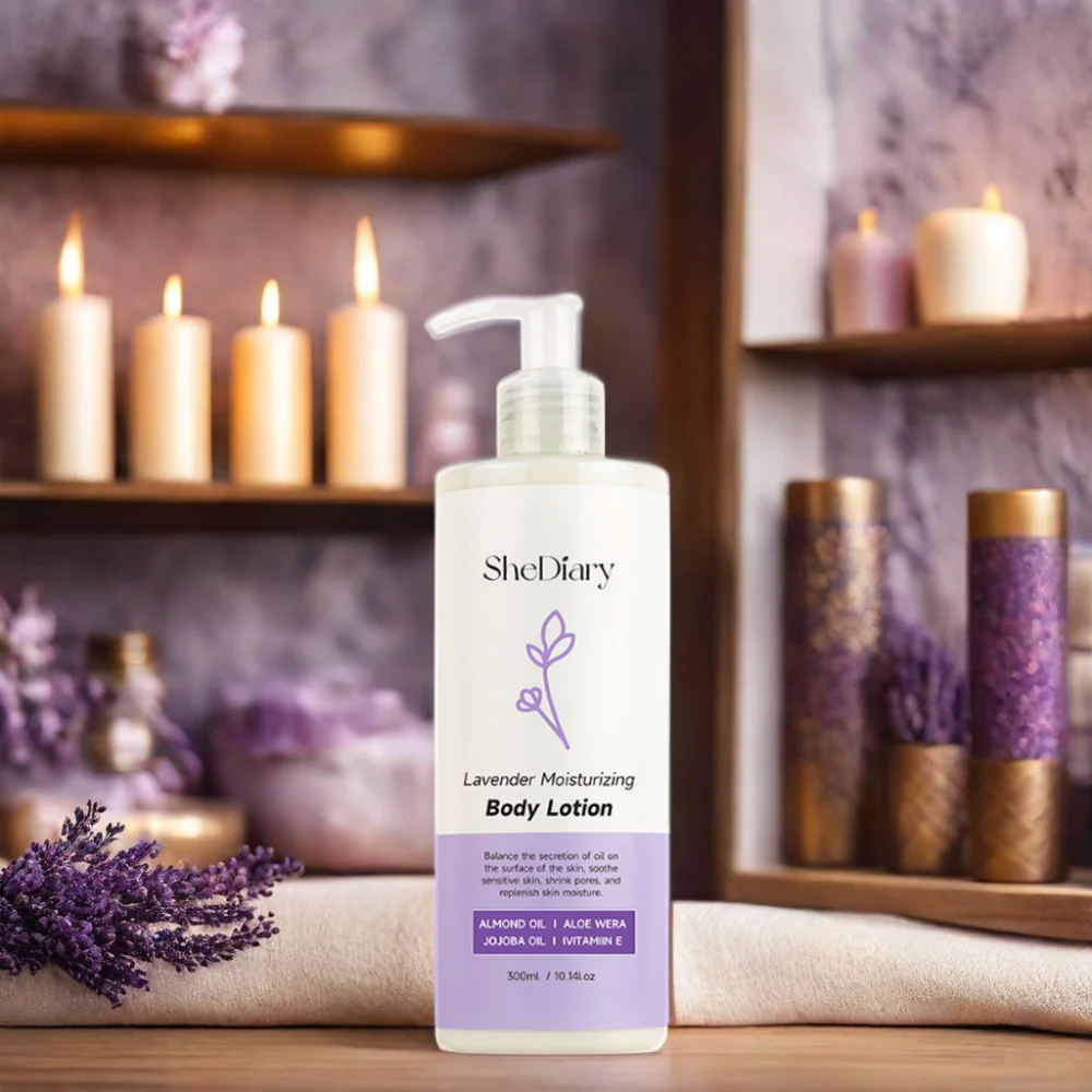 SheDiary Private Label Natural Vegan Moisturizing Fast Absorbing Rose Lavender Body Lotion For Skin Care