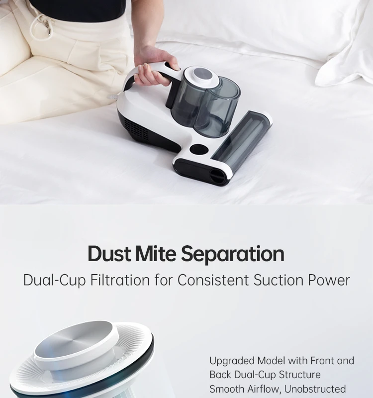 Dibea 2024 New Design Negative Ion Mite Remover Handheld Uv Mattress