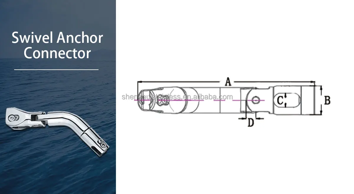 product heavy duty 316 stainless steel twist connector  boat anchor chain connector marine mooring double anchor swivel connector-2