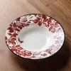 plato rojo de 9 pulgadas de profundidad