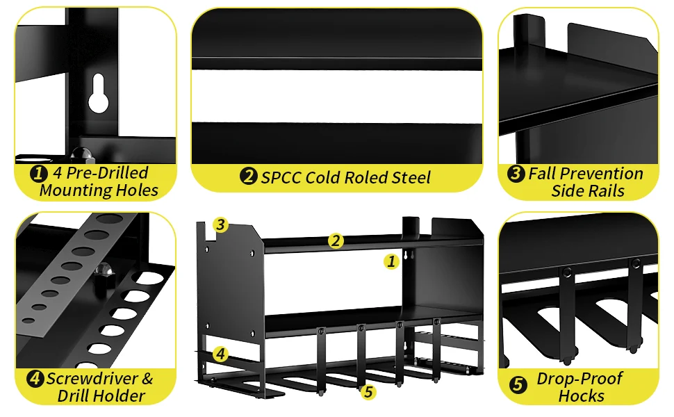 Tool Room Warehouse Heavy Duty Pegboard Power Tool Rack
