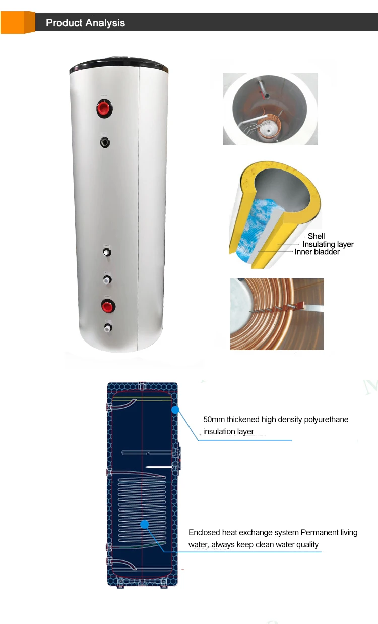 Water Heater, stainless, steel, monoblock, 300l - detail 6