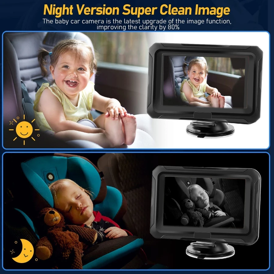 Factory 4.3inch Private Model HD 1080P Night Vision Wireless Mirror Baby Car Seat Mirror In-Car Video Baby Monitor Camera in Car