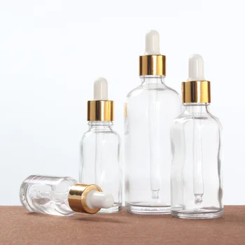 Wholesale Clear Transparent Empty Essential Oil Skin Care Massage Oil Glass Dropper Bottle 5ml 10ml 15ml 20ml 30ml 50ml 100ml