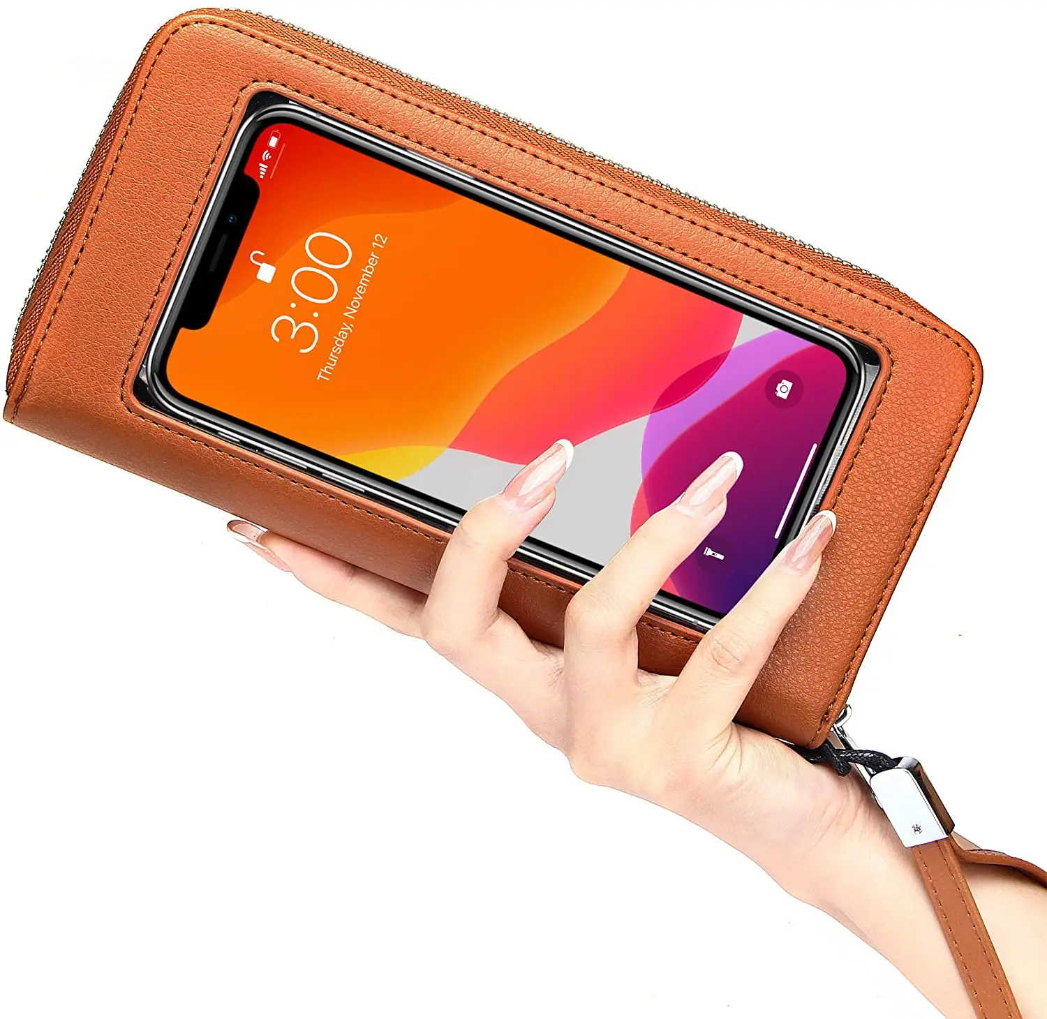wallet organizer with cell phone pocket