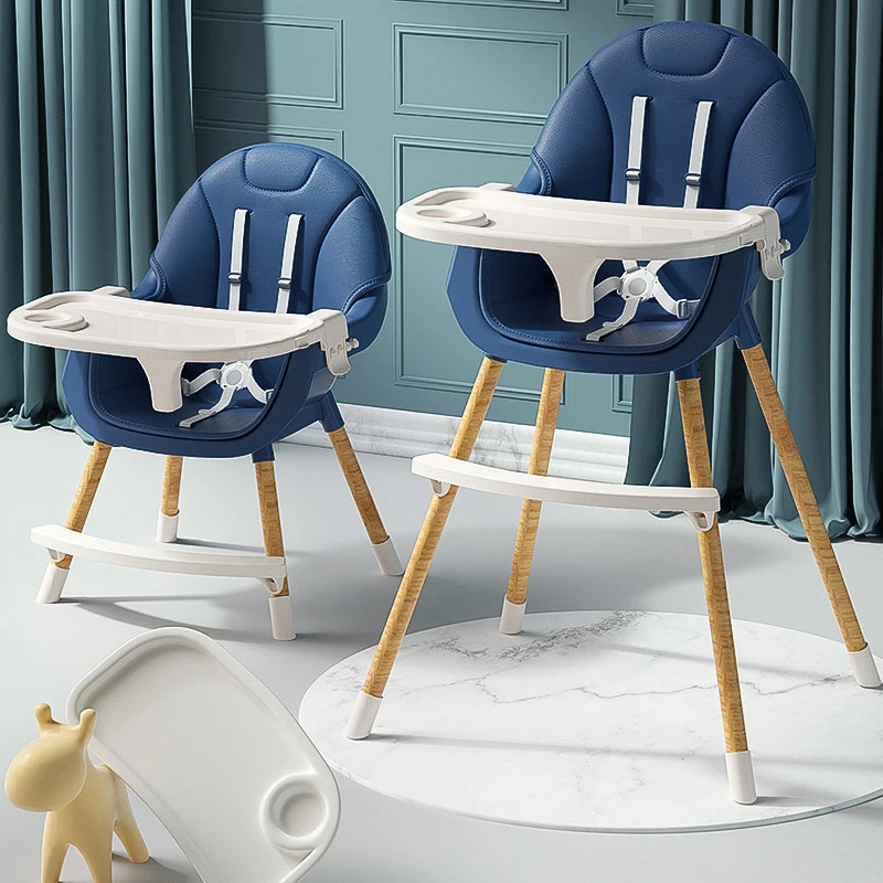 Latest 4 in 1 Foldable Stackable with Wheels Eating Modern for Stool Children Feeding High Dinning Plastic Baby Kids Chairs