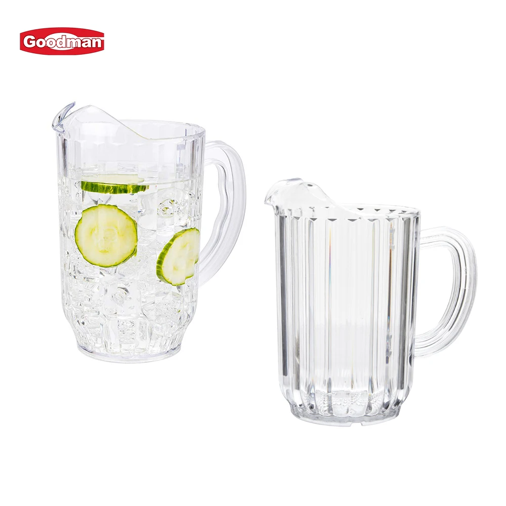 Restaurant Bar Drink Service Reusable Clear Polycarbonate Wine Juice Cup Glass  Ice Cola Lemon Tea Jug Plastic Beer Pitcher factory