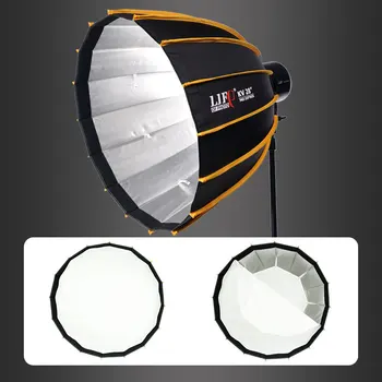 120CM LIFEI Deep Parabolic Honeycomb Grid Softbox Bowens Mount 16 Rods Portable Round Flash Reflector Studio Softbox With Grid detail image