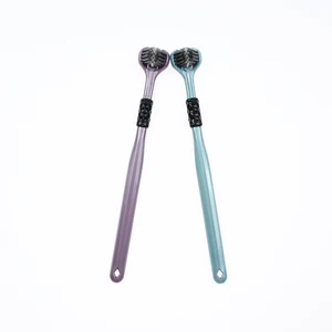 Low Price Adult 3 Sided Toothbrush Cheap Factory Wholesale 3 Heads More Comprehensive Cleaning Manual Tooth Brush