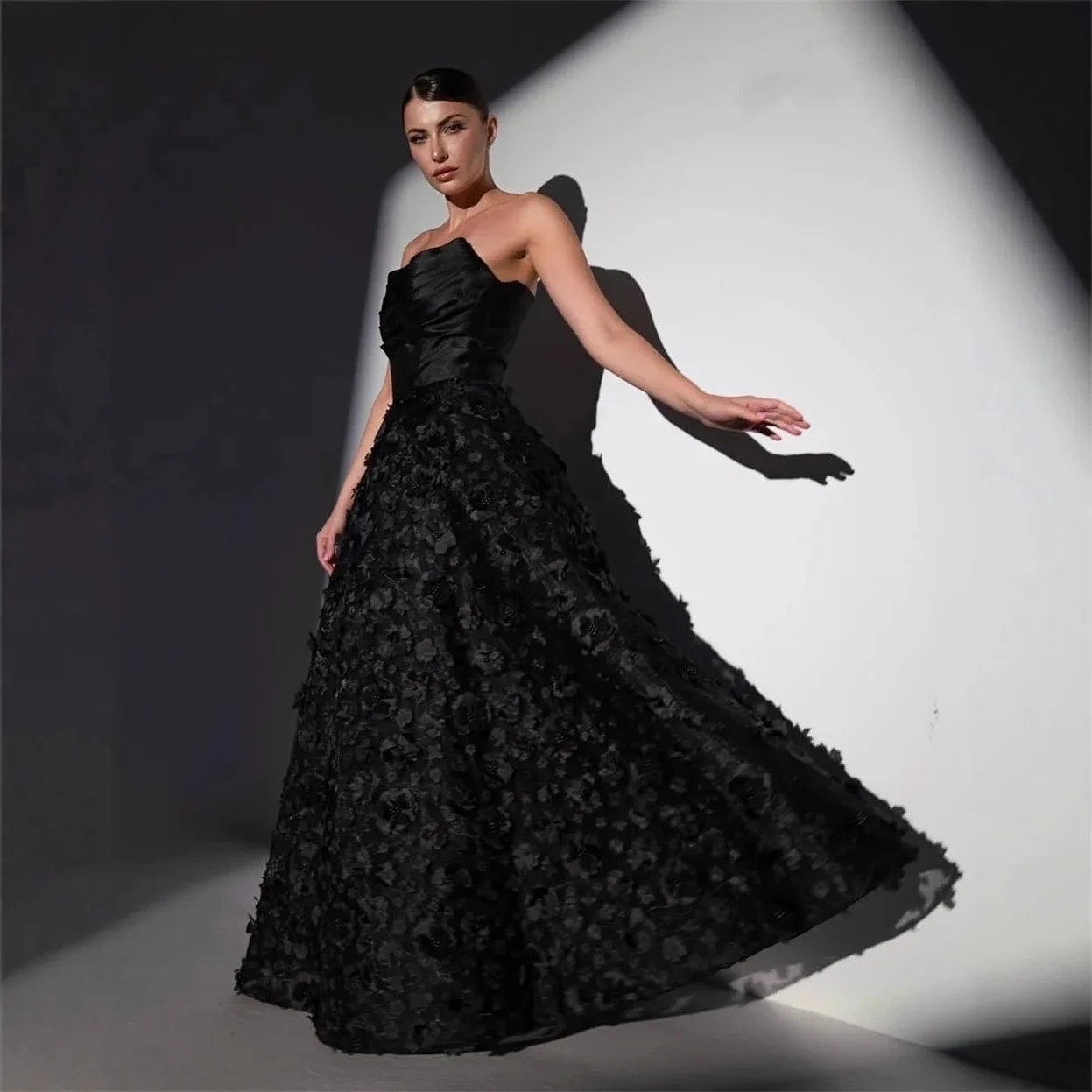 S1899L 2026 Straplet Black Dress for Women AliExpress Cross-border Aura  Elegant Dress Design Sense Light Luxury Evening Dress