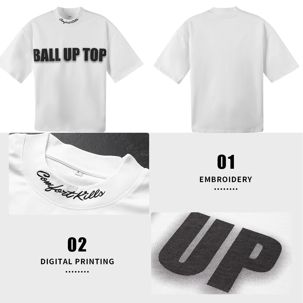 product 300gsm oversized 100cotton heavyweigh tshirt for men drop shoulder custom logo digital printing t shirt-4