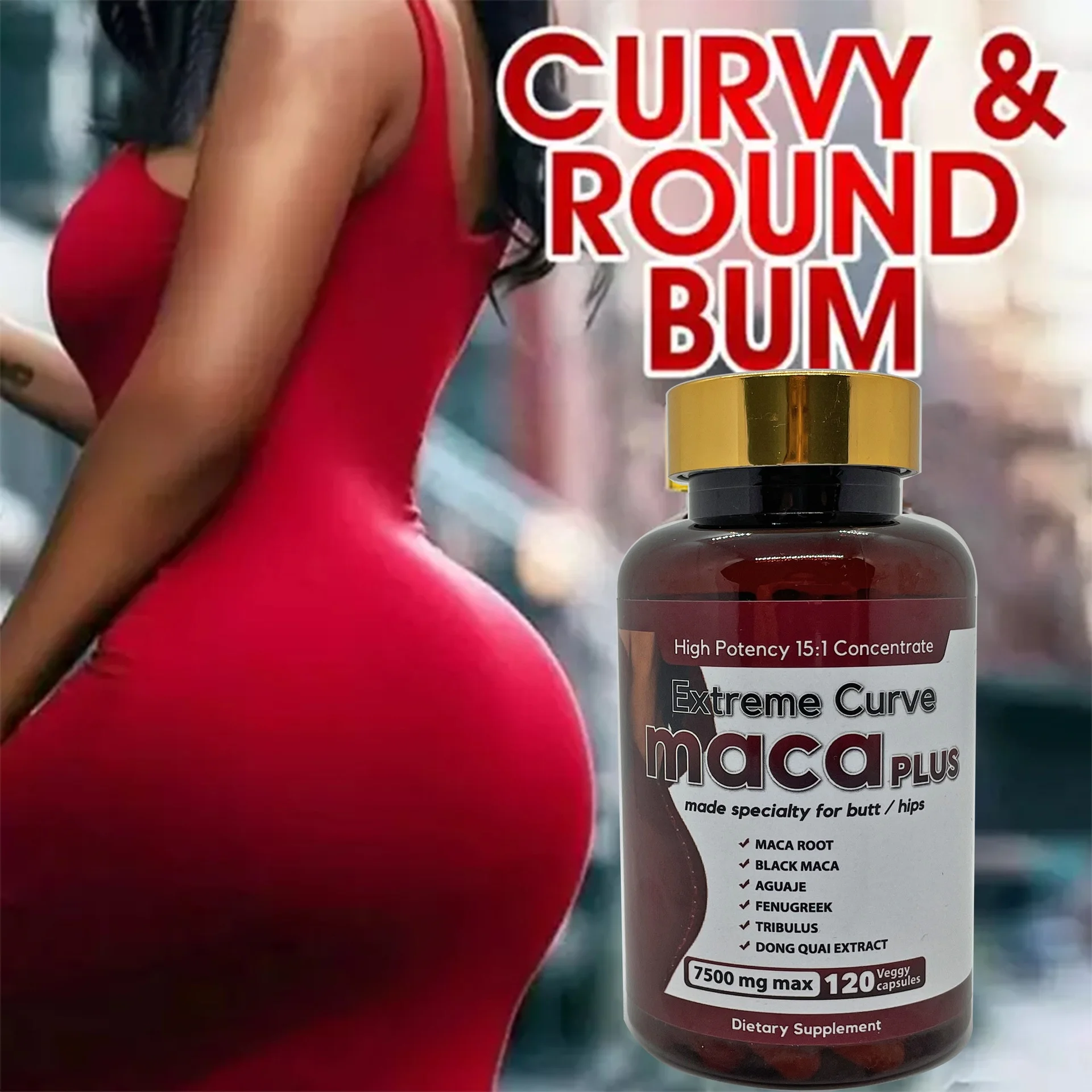Oem Customized Ultimate Maca Pills Black Maca Capsules For Butt Hips Enlargement Maca Root