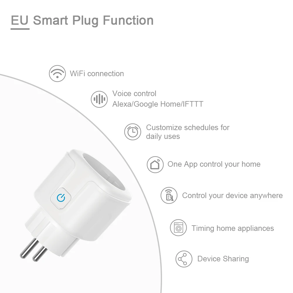 Conector Inteligente Wifi Enchufes Inteligentes Alexa Enchufe