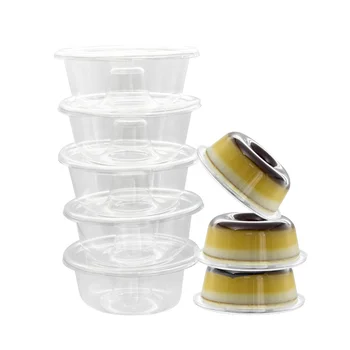 Pudding Cake Box Round Recyclable Custom Size Manufacturer Take Away Plastic Box With Lid High Quality