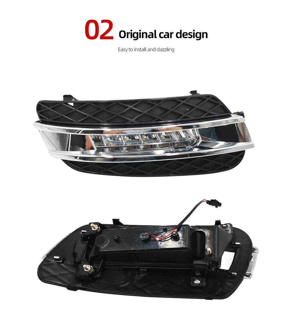 1 Set LED DRL Daytime Running Light Daylight Fog Head Lamp For