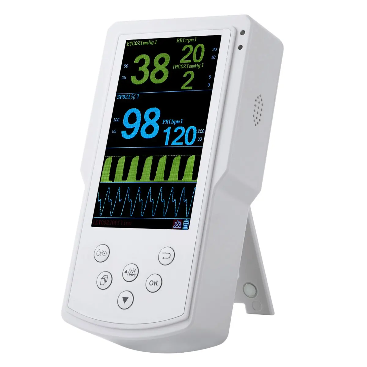 5 Inch ETCO2  Monitor Mainstream Sidestream CO2  Connects to Printer for Veterinary Diagnosis